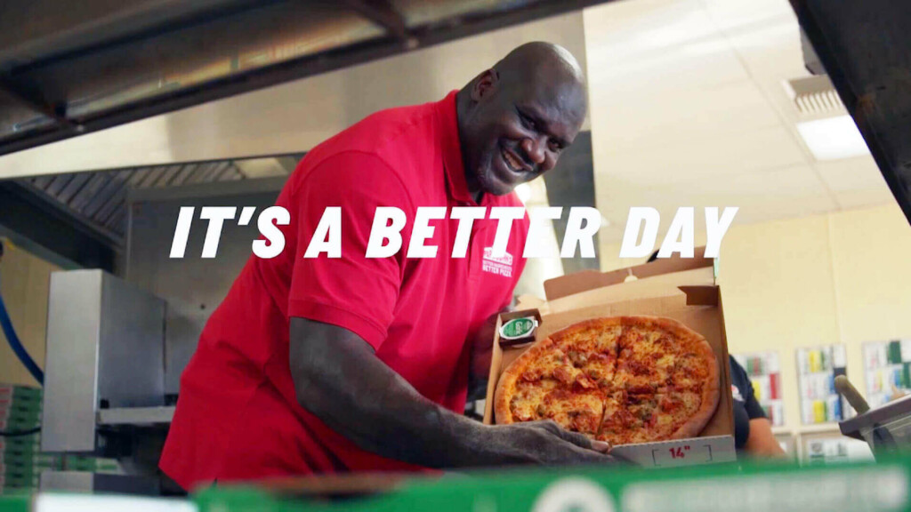 shaq doing a commercial for Papa John's